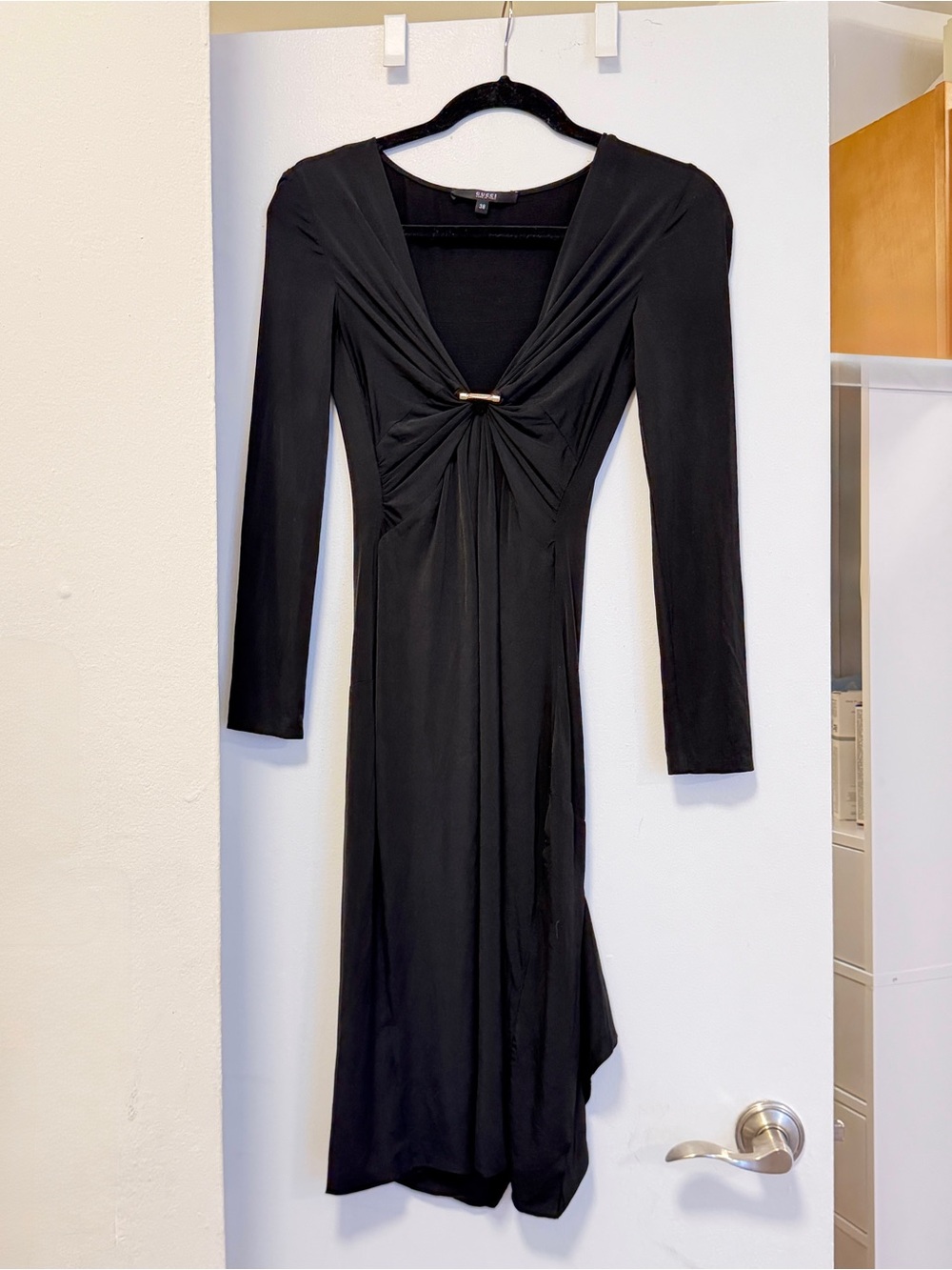 Vintage Gucci by Tom Ford Black Evening Dress with Gold Buckle